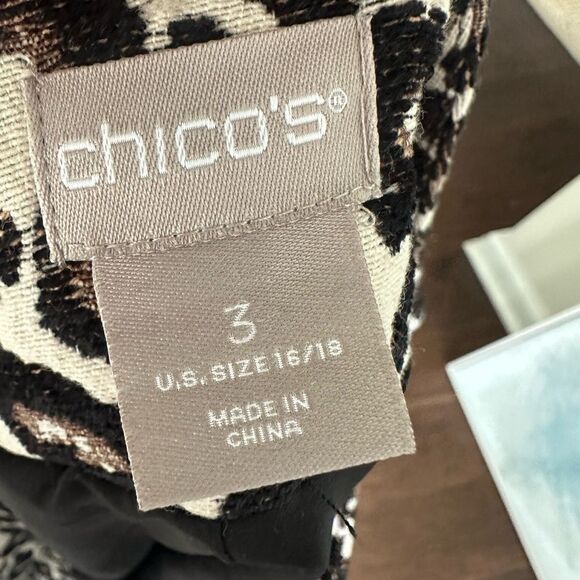 Chico’s Modern Jacquard Animal Print Jacket 3=16/18 - Picture 5 of 5